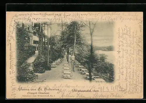 AK Grunewald, Partie am Gasthaus St. Hubertus