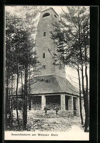 AK Wilhelmsfeld, Aussichtsturm am Weissen Stein