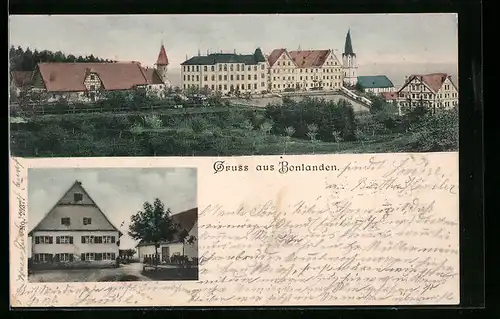 AK Bonlanden, Teilansicht mit Kirche