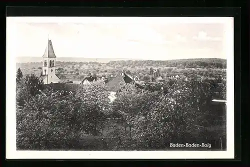 AK Baden-Baden-Balg, Ortsansicht mit Kirche aus der Vogelschau