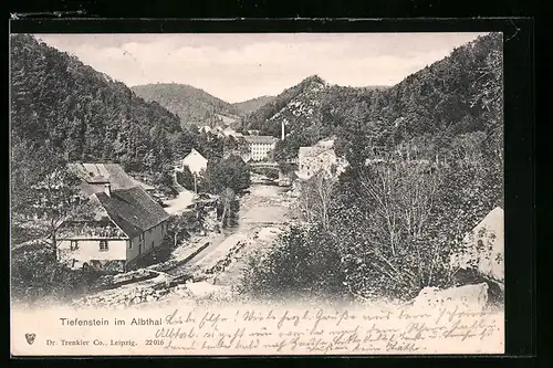 AK Tiefenstein, Blick auf den Ort im Albthal
