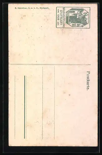 AK Stuttgart, Bauausstellung 1908, Arbeiterhaus der Württ. Kattunmanufaktur Heidenheim