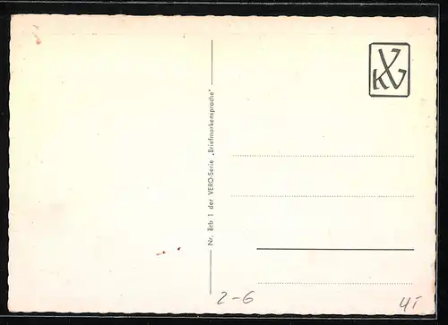 AK Briefmarkensprache, Verliebtes Paar schaut in den Himmel