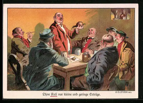 AK Ohne Kali nur kleine und geringe Erträge, Bauern mit Rübe