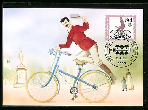 Maximum-AK Mann vollführt ein Kunststück auf einem Fahrrad