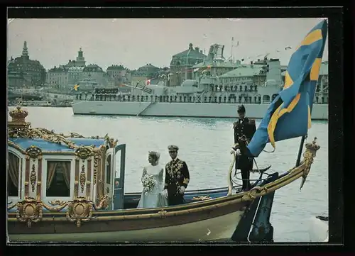 AK König Carl Gustaf und Königin Silvia an Bord der Vasaorden