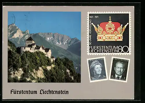 AK Vaduz, Schloss, Residenz des regierenden Fürsten v. Liechtenstein