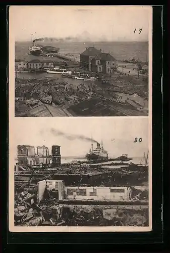 AK Yokohama, Erdbeben im Jahr 1923