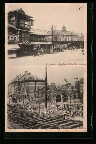 AK Yokohama, Erdbeben im Jahr 1923