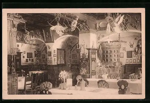 AK Bregenz, Hotel Bahnhof, Innenansicht