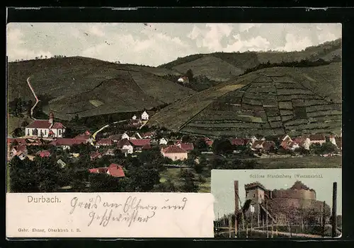 AK Durbach, Schloss Staufenberg, Ortsansicht