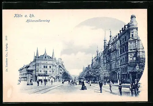 AK Köln-Neustadt, Strassenansicht am Hohenzollernring