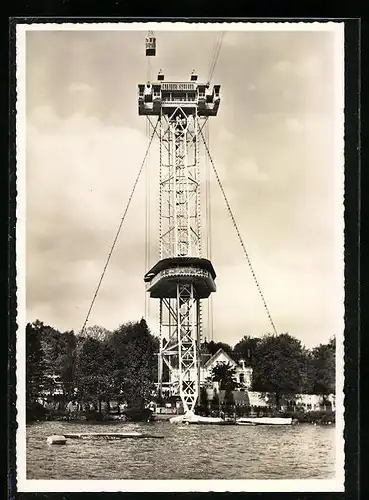 AK Zürich, Schweizerische Landesausstellung 1939, Seilbahnturm mit Restaurant