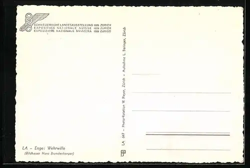 AK Zürich, Schweizerische Landesausstellung 1939, LA-Enge: Wehrwille