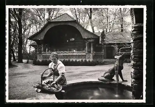 AK Zürich, Schweizer Landesausstellung 1939, Am Brunnen