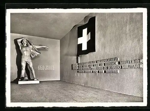 AK Zürich, Schweizerische Landesausstellung 1939, Wehrwille, Abt. Heimat & Volk