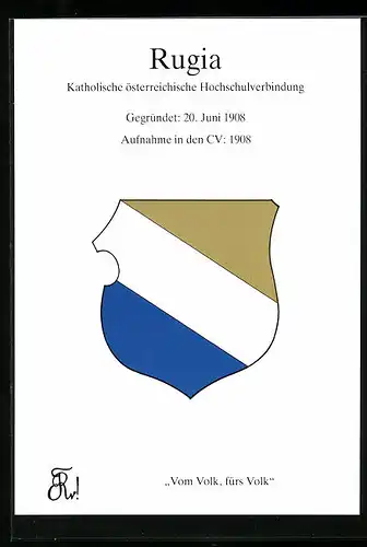 AK Wien, Studentenwappen der Katholischen österreichischen Hochschulverbindung Rugia