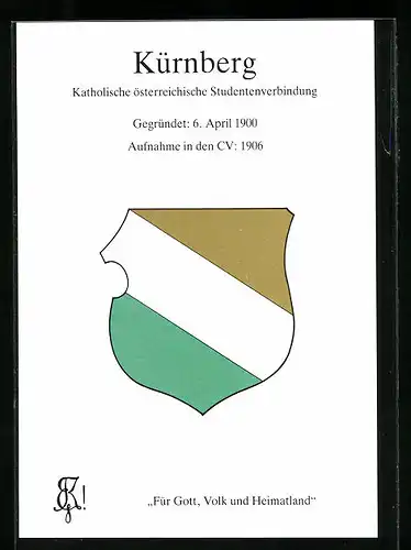 AK Wien, Studentenwappen der Katholischen österreichischen Studentenverbindung Kürnberg