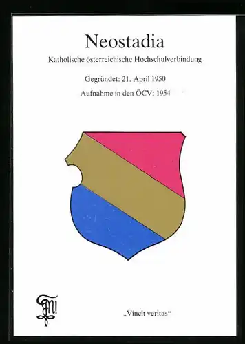 AK Wiener Neustadt, Studentenwappen der Katholischen österreichischen Hochschulverbindung Neostadia