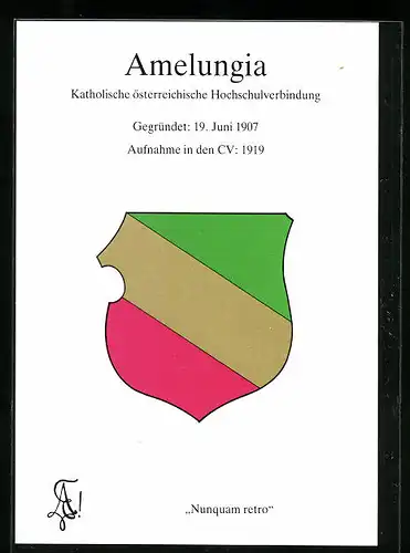 AK Wien, Studentenwappen der Katholischen österreichischen Hochschulverbindung Amelungia