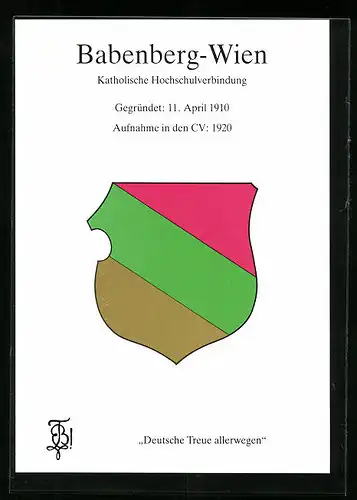 AK Wien, Studentenwappen der Katholischen Hochschulverbindung Babenberg-Wien
