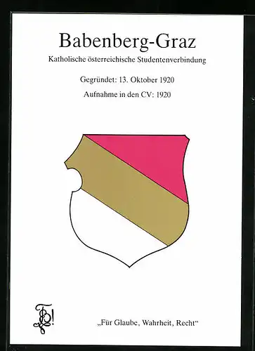 AK Graz, Studentenwappen der Katholischen österreichischen Studentenverbindung Babenberg-Graz
