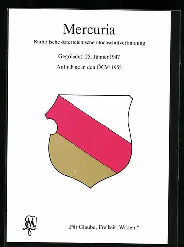 AK Wien, Studentenwappen der Katholischen österreichischen Hochschulverbindung Mercuria
