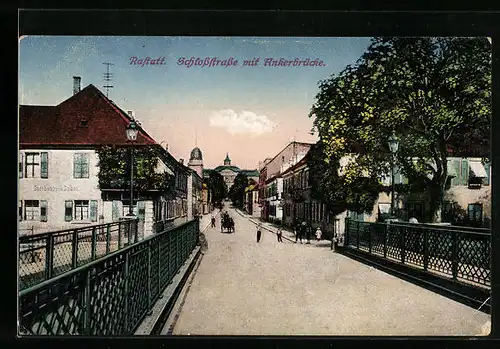 AK Rastatt, Schlossstrasse mit Ankerbrücke
