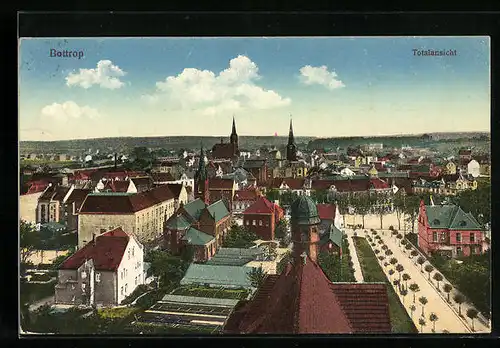 AK Bottrop, Totalansicht mit Kirche