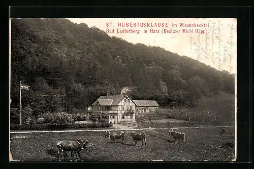 AK Bad Lauterberg im Harz, Gasthaus St. Hubertusklause im Wiesebecktal