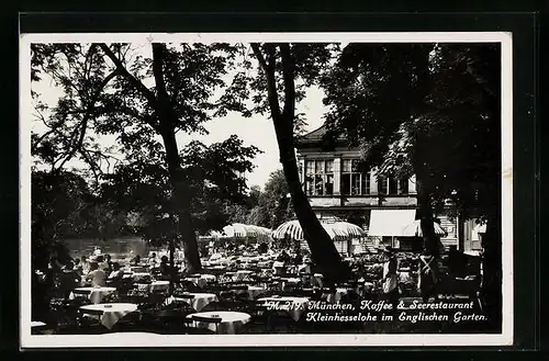 AK München, Cafe & Seerestaurant Kleinhesselohe im Englischen Garten