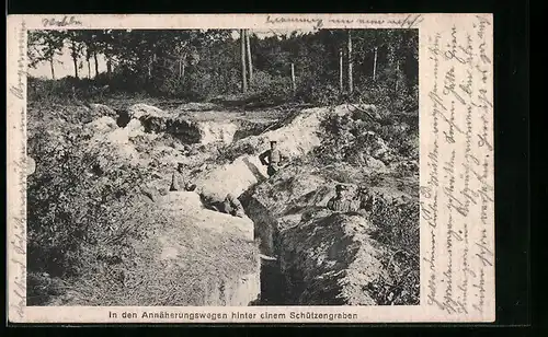 AK Annäherungswege hinter einem Schützengraben