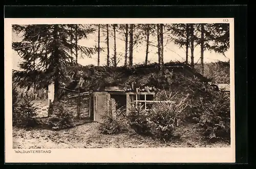 AK Waldunterstand hinter der Frontlinie