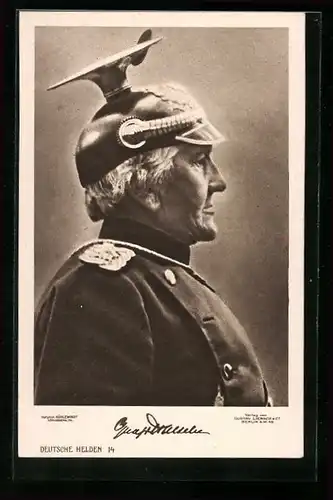 AK Heerführer Generalfeldmarschall Graf von Haeseler, Seitenportrait in Uniform