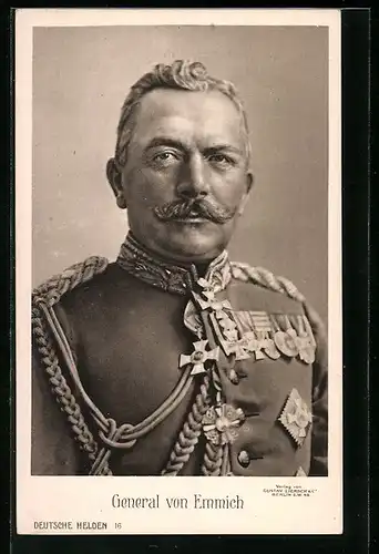 AK General von Emmich, Halbporträt in Uniform