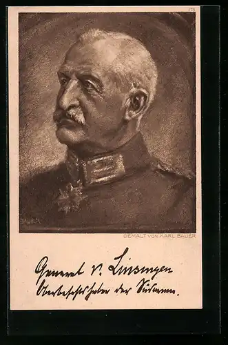 AK Heerführer General von Linsingen, Portrait in Uniform