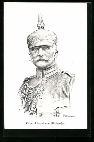 AK Heerführer Generaloberst von Mackensen mit Pickelhaube