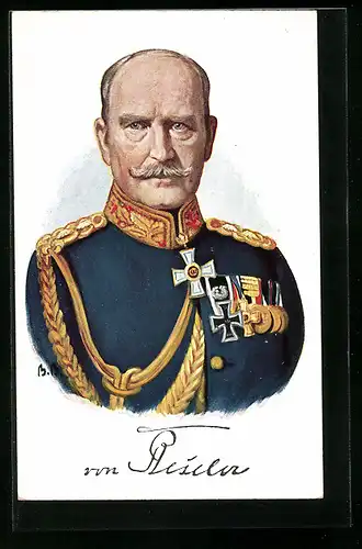 Künstler-AK Heerführer, Portrait General von Beseler in Paradeuniform mit vielen Orden