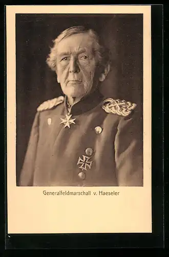 AK Heerführer Generalfeldmarschall v. Haeseler in Uniform