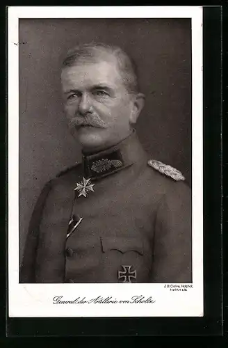 AK Heerführer General der Artillerie von Scholz in Uniform
