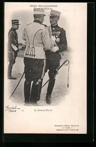 AK Le Général Persin, Fetes Franco-Russes