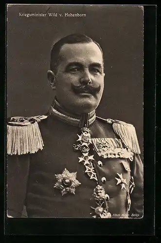 AK Heerführer Kriegsminister Wild von Hohenborn in Uniform
