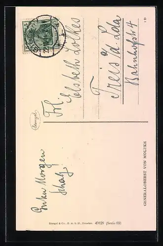 AK Heerführer von Moltke, Kopfportrait in Uniform