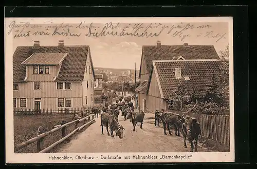 AK Hahnenklee /Harz, Dorfstrasse mit Damenkapelle