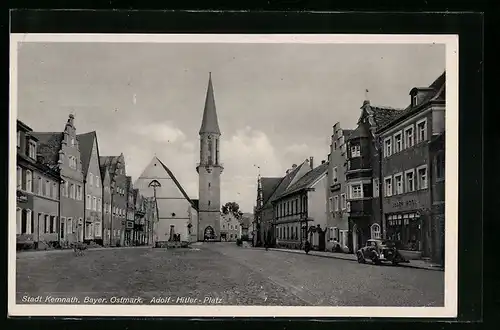 AK Kemnath / Bayer. Ostmark, Platz und Kirche