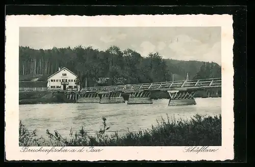 AK Schäftlarn, Gasthaus Brückenfischer an der Isar