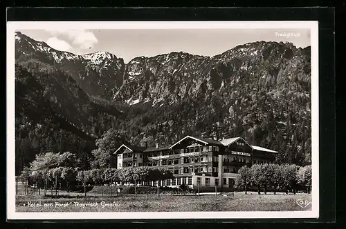 AK Bayrisch Gmain, Blick zum Hotel am Forst