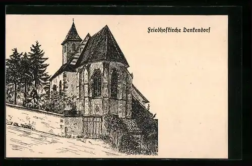 Künstler-AK Denkendorf, Friedhofkirche