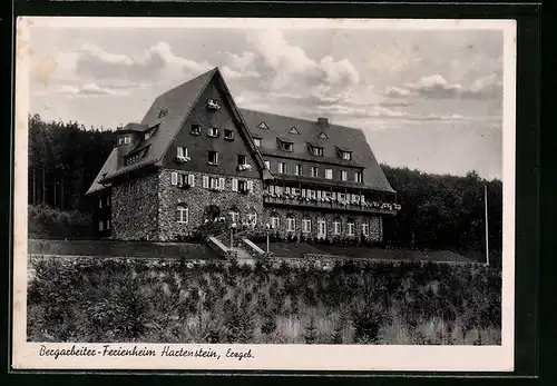 AK Hartenstein /Erzgeb., Blick auf das Bergarbeiter-Ferienheim