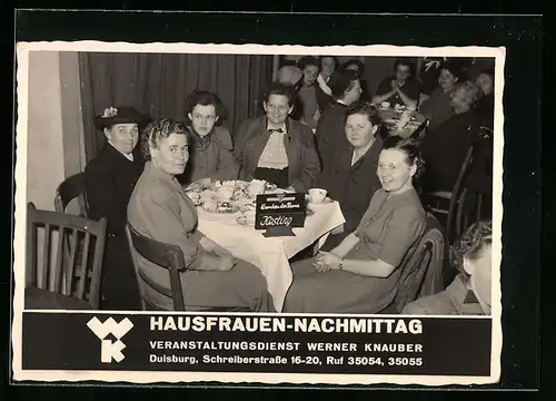 AK Duisburg, Hausfrauen-Nachmittag, Veranstaltungsdienst Werner Knauber, Schreiberstr. 16-20